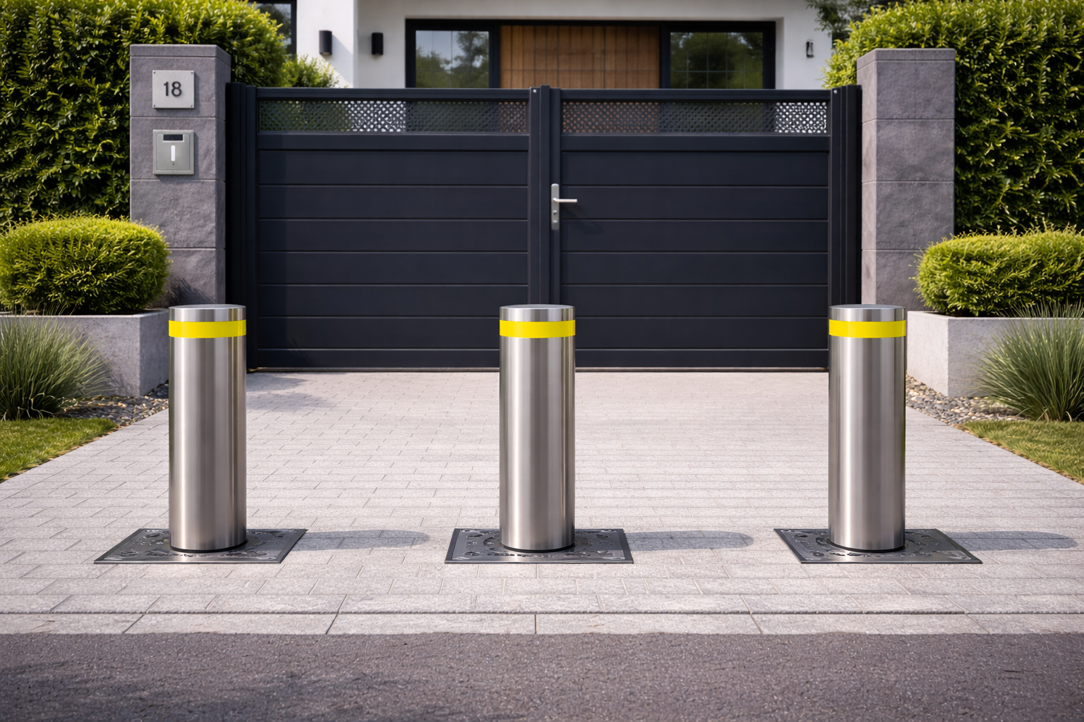 Driveway security bollards