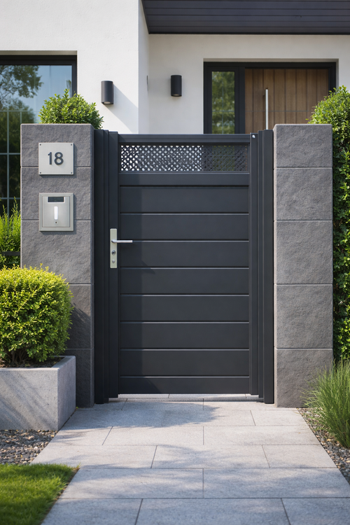Premium Steel Driveway Gate (Black Powder-Coated)